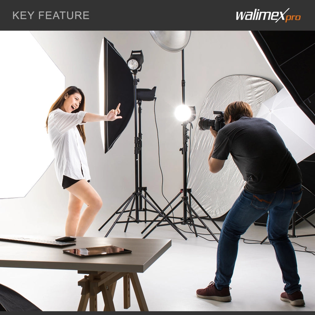 Set Softbox ottagonale 60cm con 4 LED 35W, inclinazione di 135°, con diffusore, per illuminazione studio fotografico
