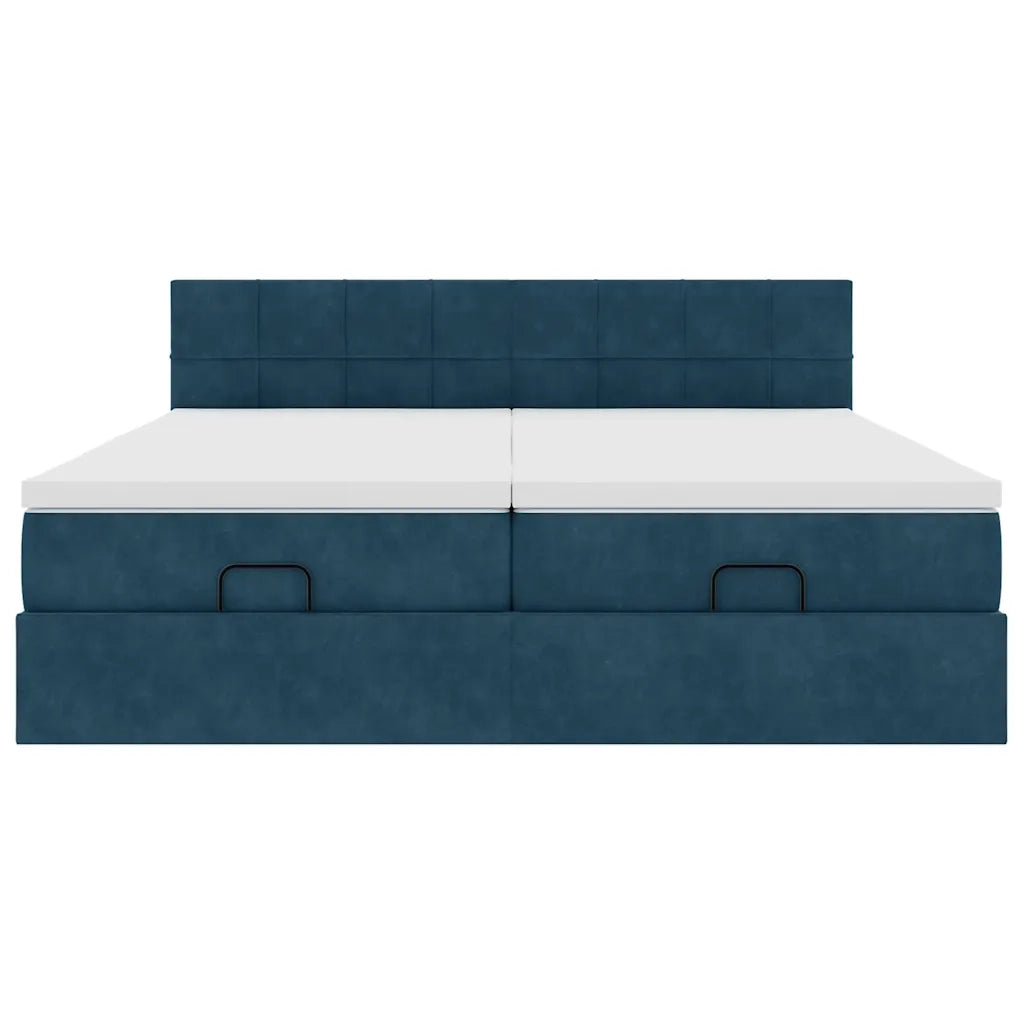 Struttura Letto Pouf con Materassi 160x200 cm Velluto 3312921