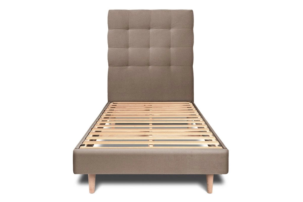 Letto 90x200 cm con testata imbottita - Tessuto velluto