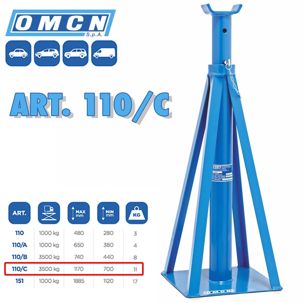 Trade Shop - Colonnetta Per Sostegno Di Autocarri Portata Ton. 3,5 Omcn 110/c 3500 Kg -