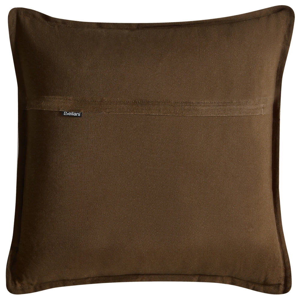 Set di 2 cuscini decorativi in tessuto di cotone bianco e marrone con motivo floreale, 45 x 45 cm