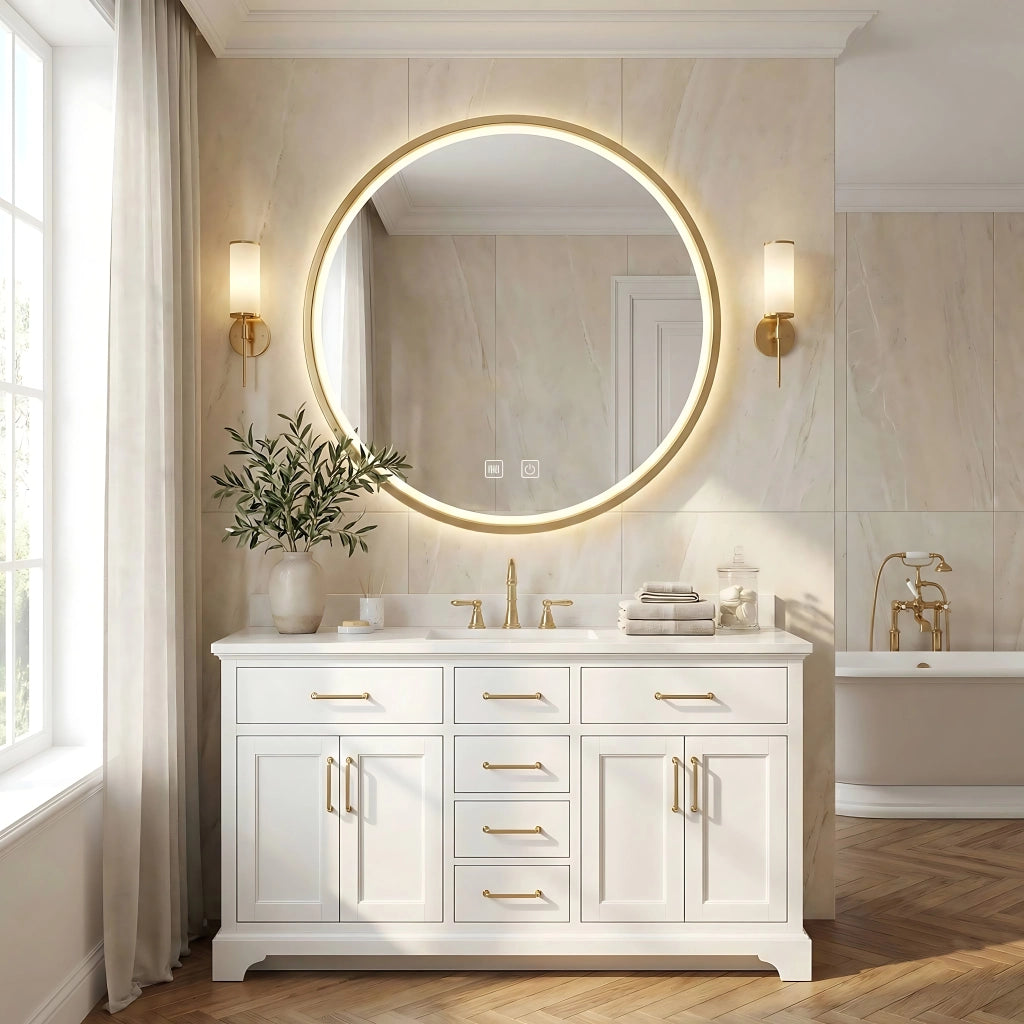 Specchio Led 70cm Mmj Brush Gold