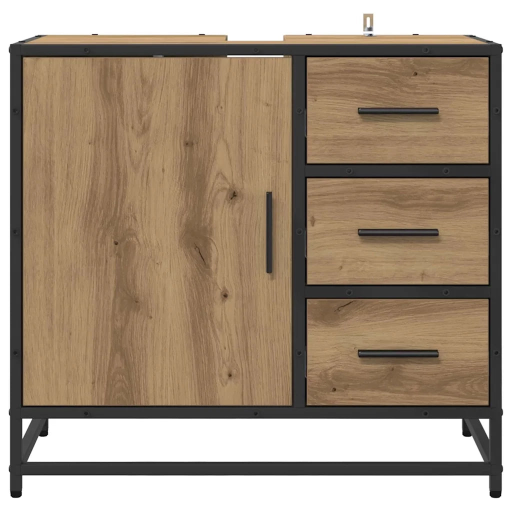 Mobile da Bagno con cassetto Rovere artigianale 65 x 33 x 60 cm 883625