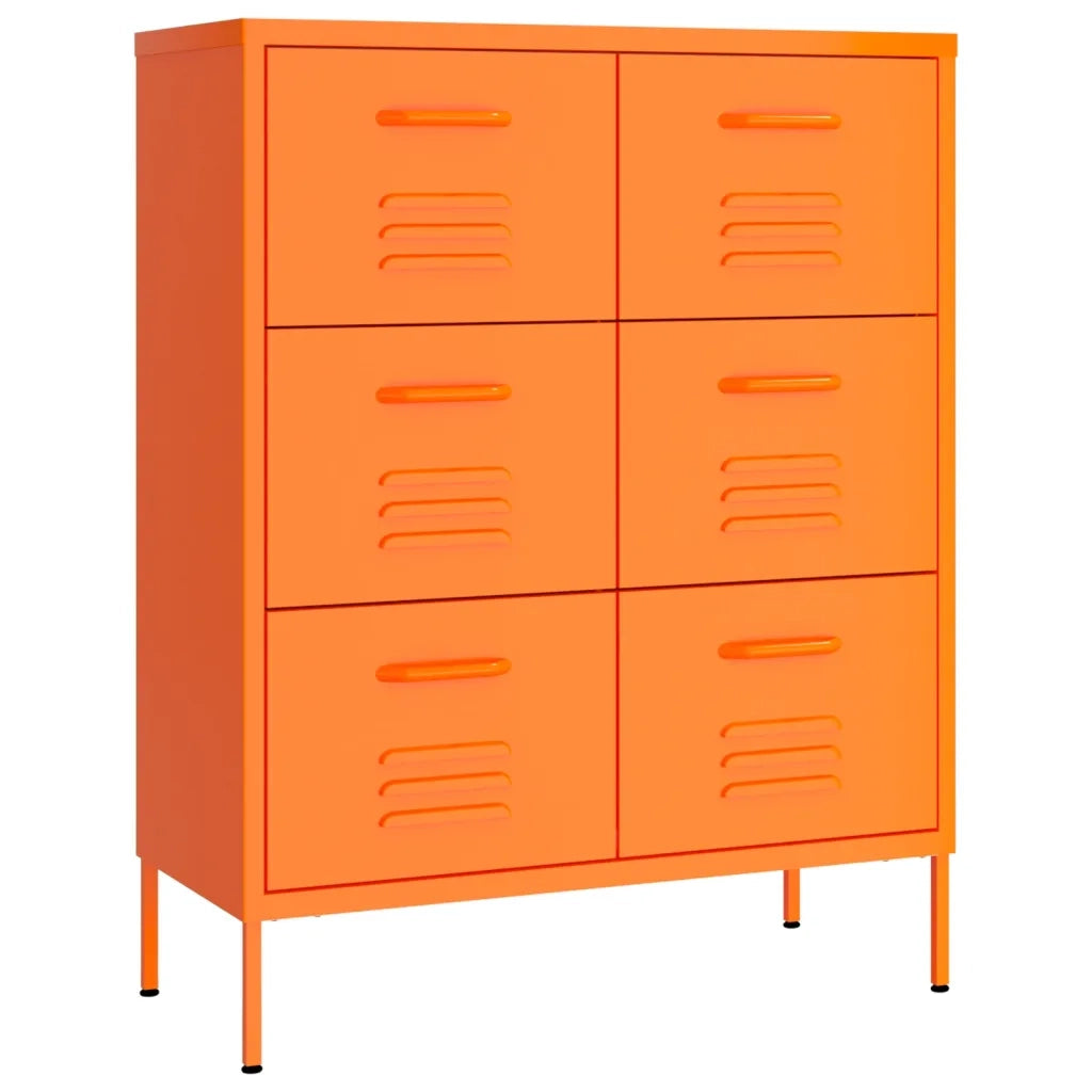 Cassettiera Arancione 80x35x101,5 cm in Acciaio 336147