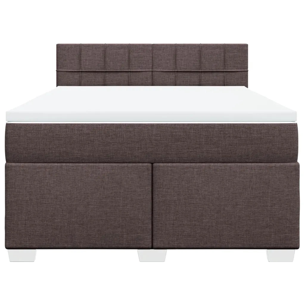 Giroletto a Molle con Materasso Marrone Scuro 160x200cm Tessuto 3285942