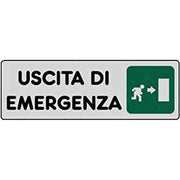 ETICHETTA 'USCITA DI EMERGENZA DX' 15x15 cm - 10 pezzi