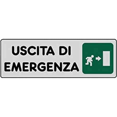 ETICHETTA 'USCITA DI EMERGENZA DX' 15x15 cm - 10 pezzi