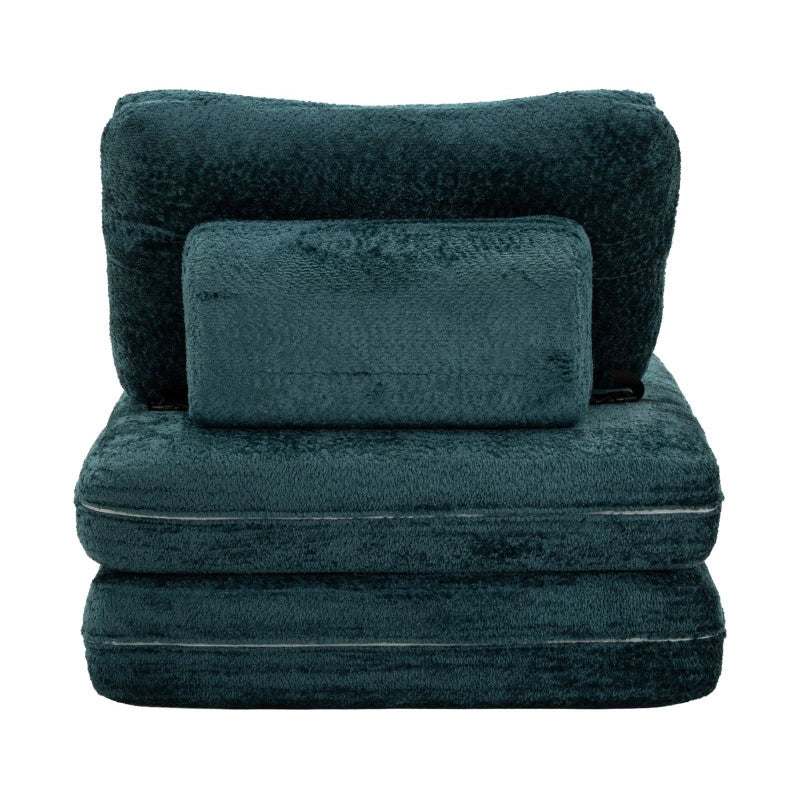 Poltrona/letto Faster Petrolio cm 80x100x80 (compressa-misura Letto Cm204x80x18)