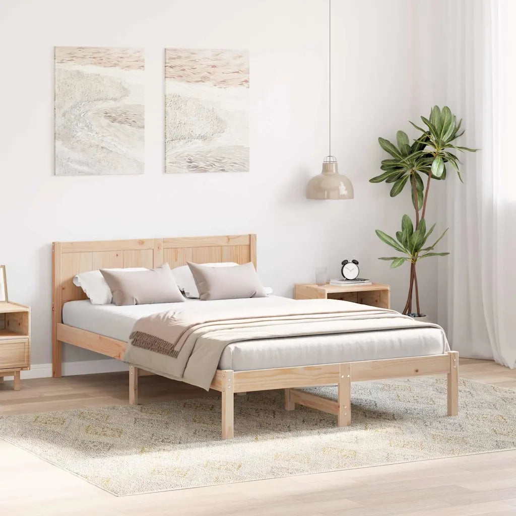 Struttura del letto-Giroletto Marrone 120 x 200 cm Legno massello di pino 800687