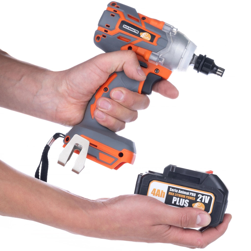 Chiave a Impulsi a Batteria 21V Rosfix Orange Doberman – 350 Nm, 2x Batterie 4Ah, Set Accessori | Alta Potenza e Durata