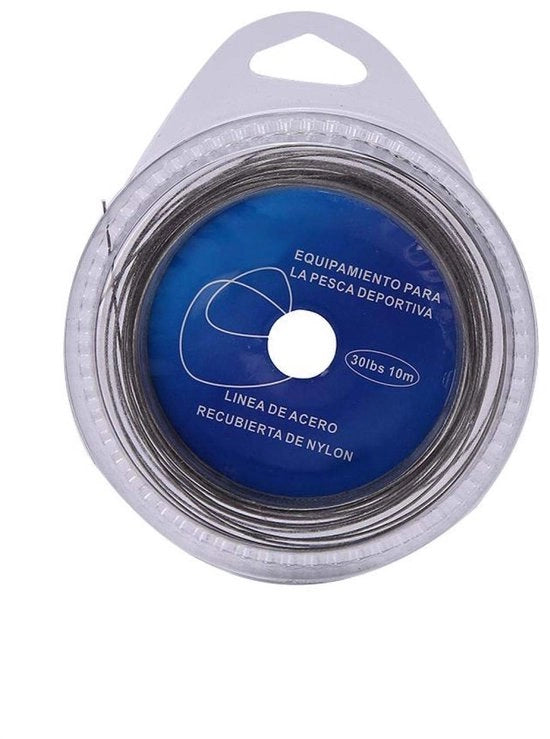 Cavo in acciaio 10m - Intrecciato a 7 fili - Alta resistenza - Resistente alla corrosione - Utilizzato per la pesca - Morbido e soffice - Cavo da pesca
