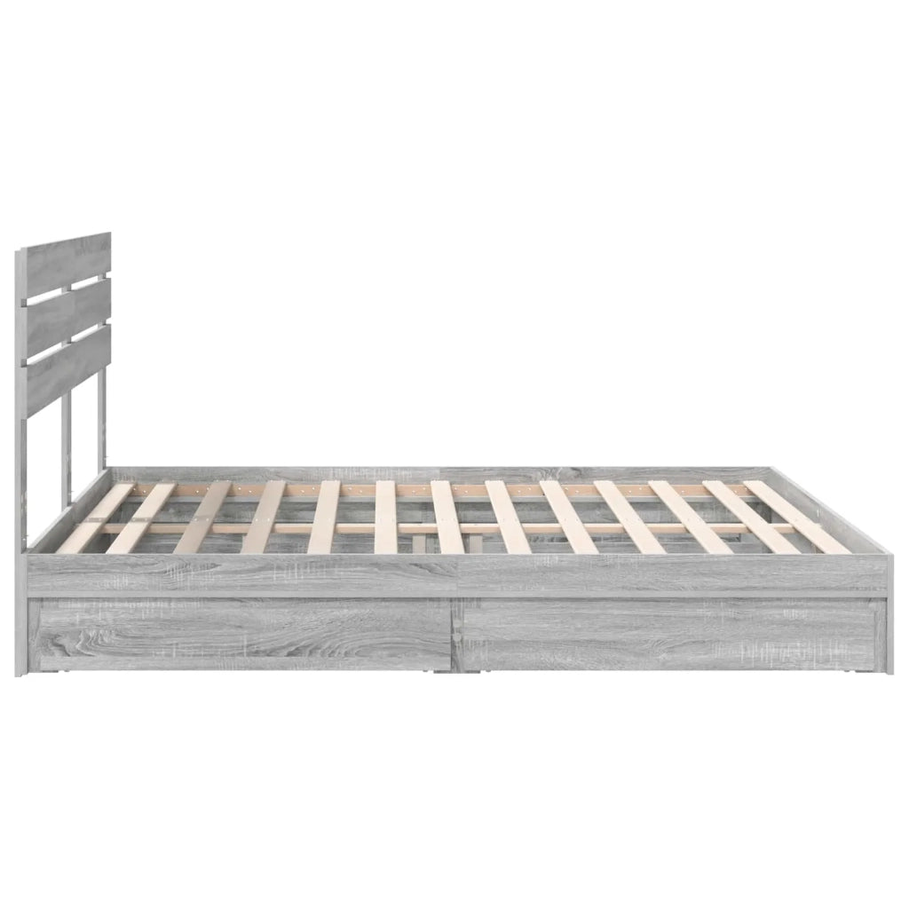 Letto con Contenitore con testiera Grigio Sonoma 180 x 200 cm 3411553