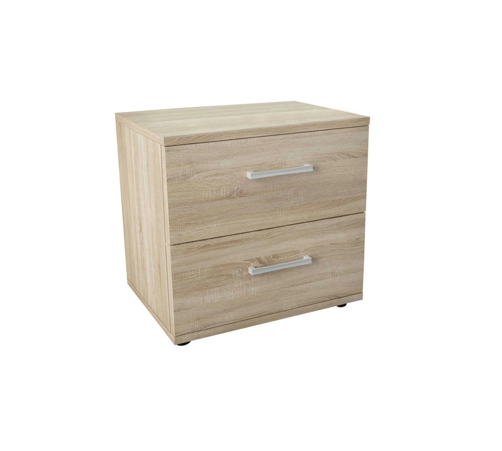 Comodino 2 cassetti Moderno in Legno Composito cm 44 4x33x40 - SPIKE