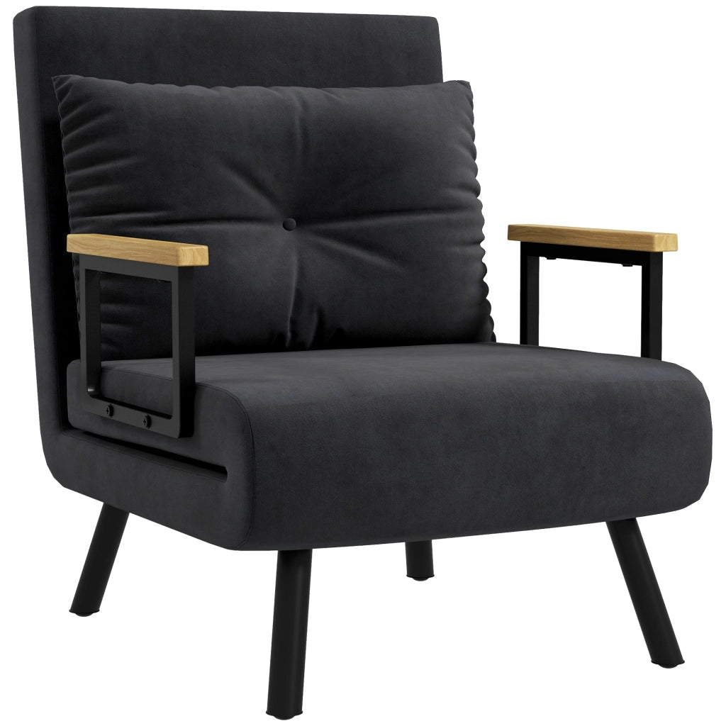 Letto imbottito singolo ¨C zephmum ¨C nero 63x73x81 cm