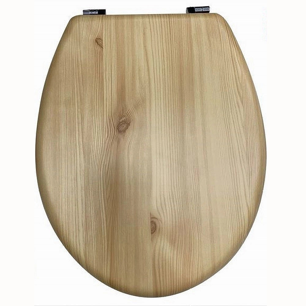 Trade Shop - Sedile Copriwater Universale Per Bagno Copri Wc Water Legno 18" Cerniere 52946a -