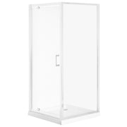Box Doccia Vetro Temperato Argento Cornice Alluminio Anta Singola Quadrata 90 x 90 x 185 cm