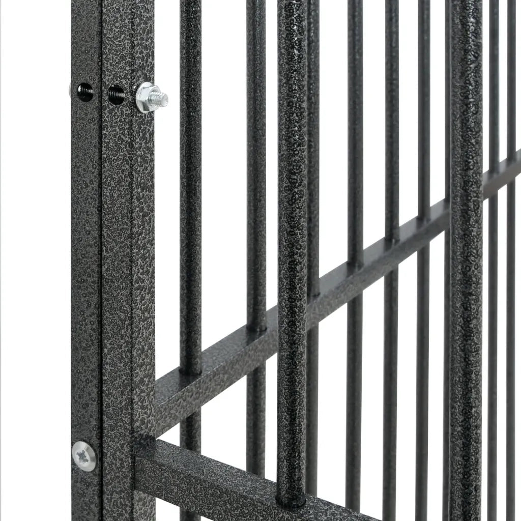 Gabbia per Cani con Ruote Nera in Acciaio Zincato CFW4251046
