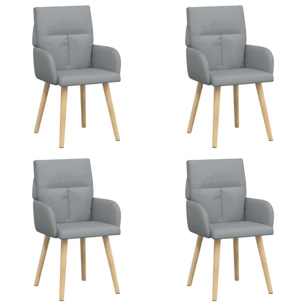 Sedie da pranzo 4 pcs Tessuto Grigio Chiaro 60 x 56 x 96 cm 3428357