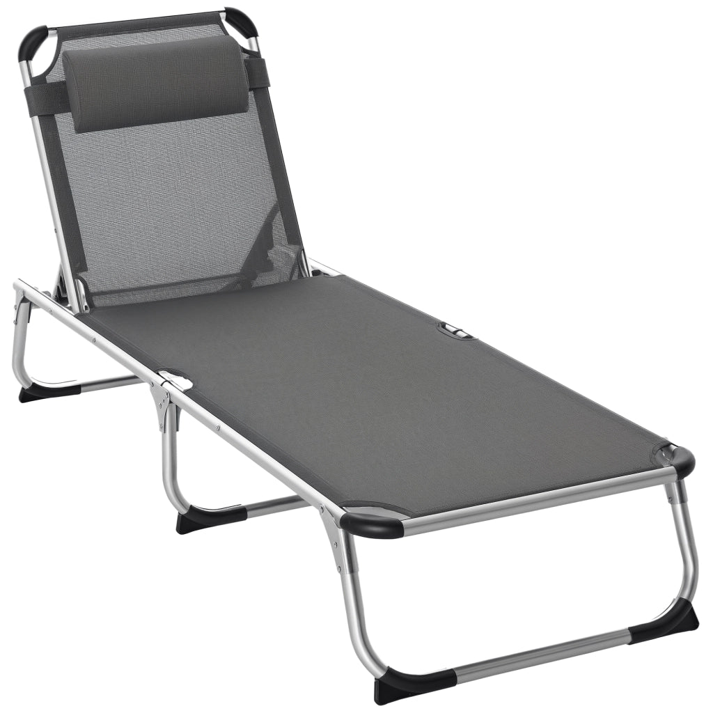 Sdraio da giardino pieghevole reclinabile ¨C zephmum ¨C grigio 165x60x76cm