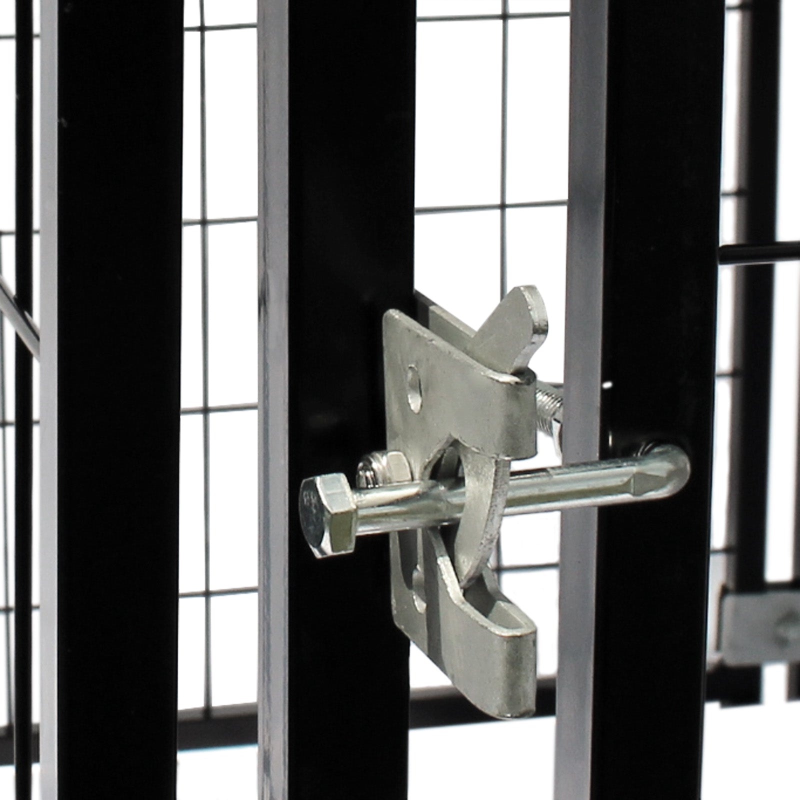 Recinto per cani in acciaio di 121x121x137cm con copertura per riparare dal sole e dalla pioggia