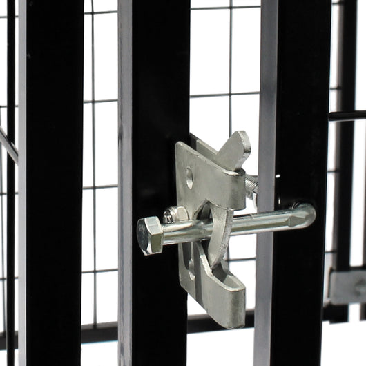 Recinto per cani in acciaio di 121x121x137cm con copertura per riparare dal sole e dalla pioggia