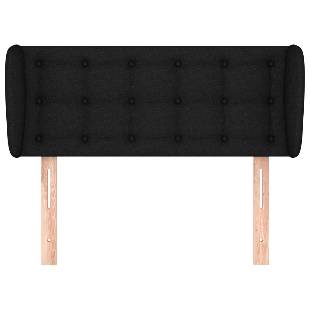 Testiera ad Orecchio-Testata con Orecchie Nera 93x23x78/88 cm in Tessuto 309079