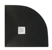 Piatto doccia 90x90 cm effetto pietra marmoresina STONE semicircolare Nero Grafite FRANCIA