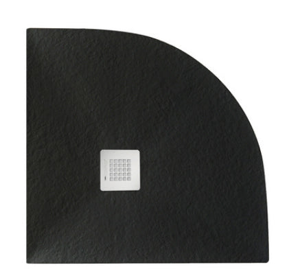 Piatto doccia 90x90 cm effetto pietra marmoresina STONE semicircolare Nero Grafite FRANCIA