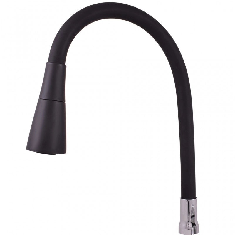 MORAVA RETRO miscelatore per lavello a parete flessibile in memory foam nero cromato