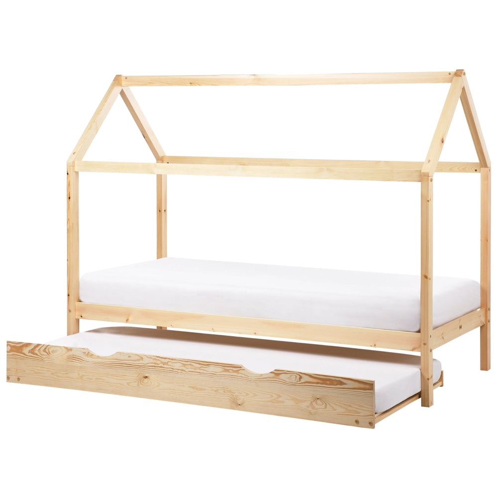 Letto a scomparsa della casa per bambini in legno di pino chiaro UE misura singola 90 x 200 cm letto con base a doghe per la cameretta