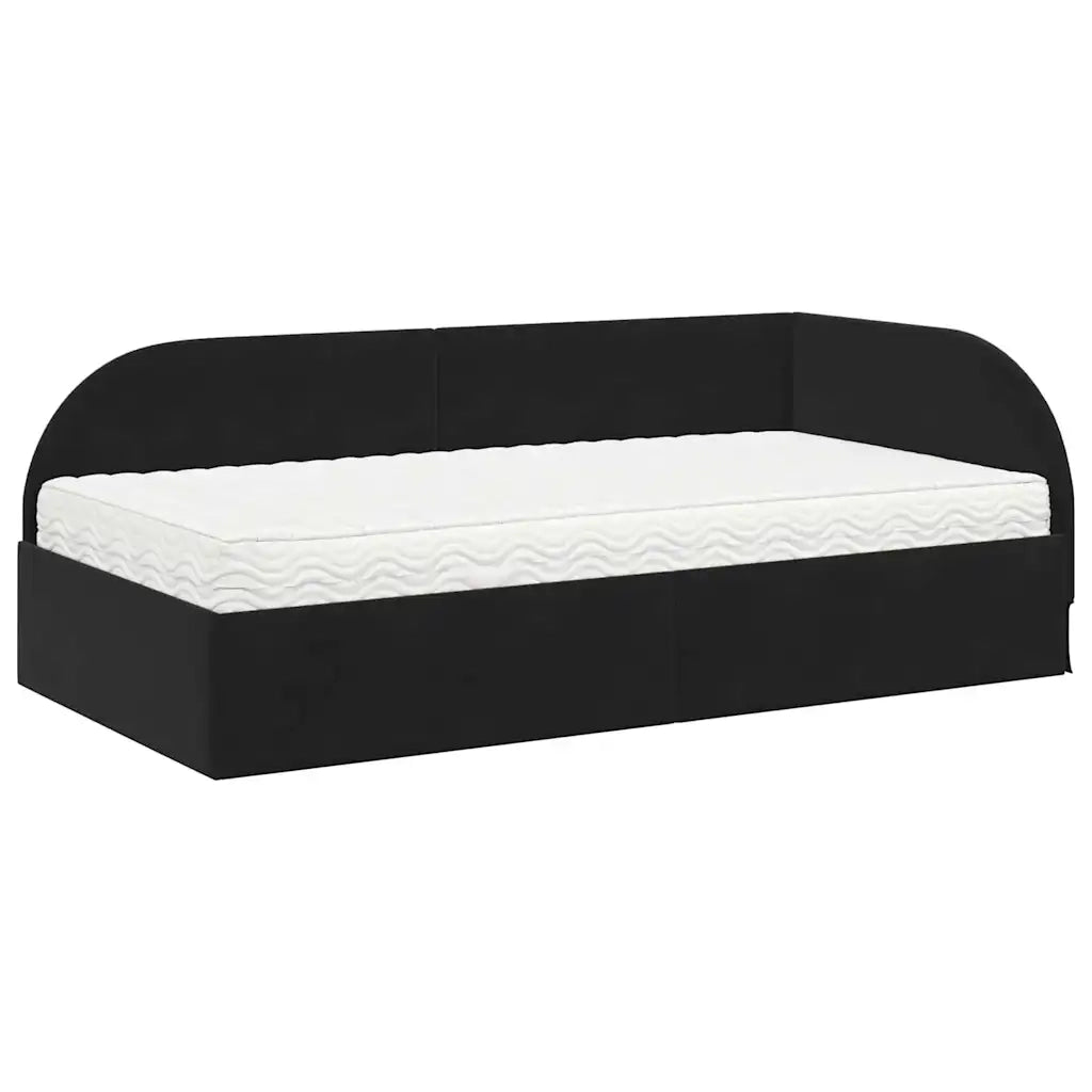 Struttura Letto Angolare con Materasso 2 pcs Nero Velluto 3394209