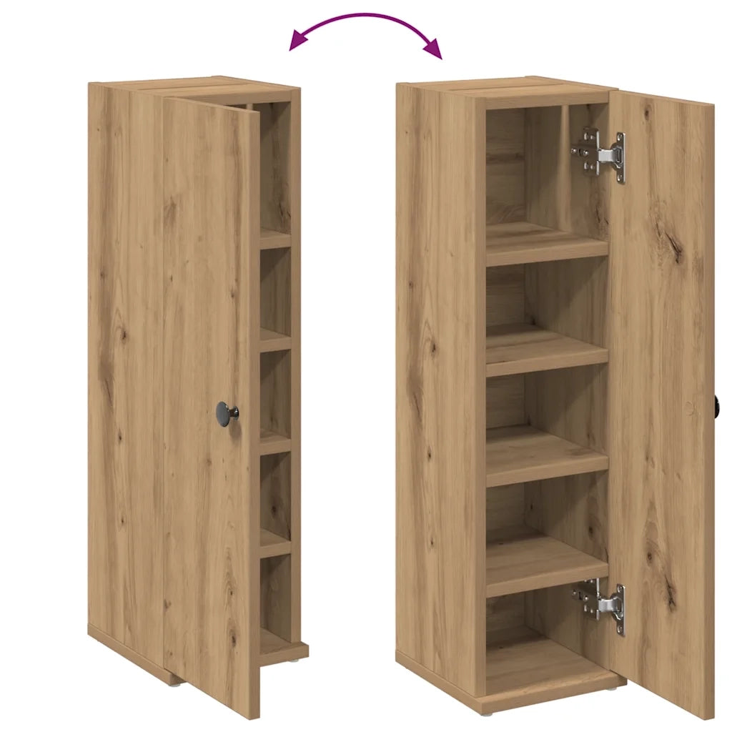 Mobile da Bagno | Armadio da bagno con Portarotolo Rovere Artigianale 20,5x22x72cm