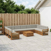 Set divani 11 pz Legno di Acacia Massello 3383929