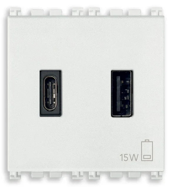 VIMAR A+C-USB supply unit 15W 3A 5V 2M white - 19295.AC.B