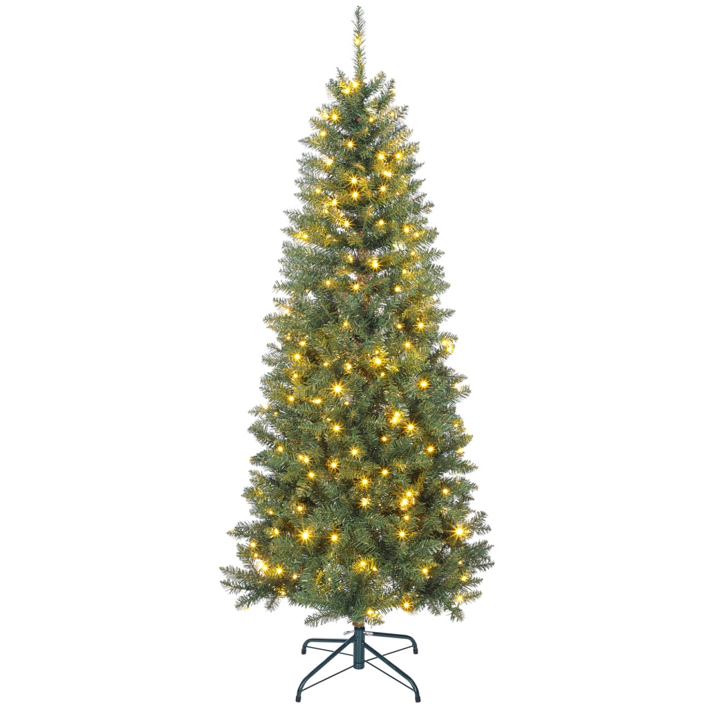 Albero di Natale 180 cm con Luci ¨C Zephmum ¨C Verde, 899 Punte, Supporto in Metallo Pieghevole