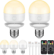 2 pezzi di lampadine elettriche ricaricabili con telecomando, timer e 3 temperature di colore - lampadina elettrica ricaricabile magnetica su batterie E27