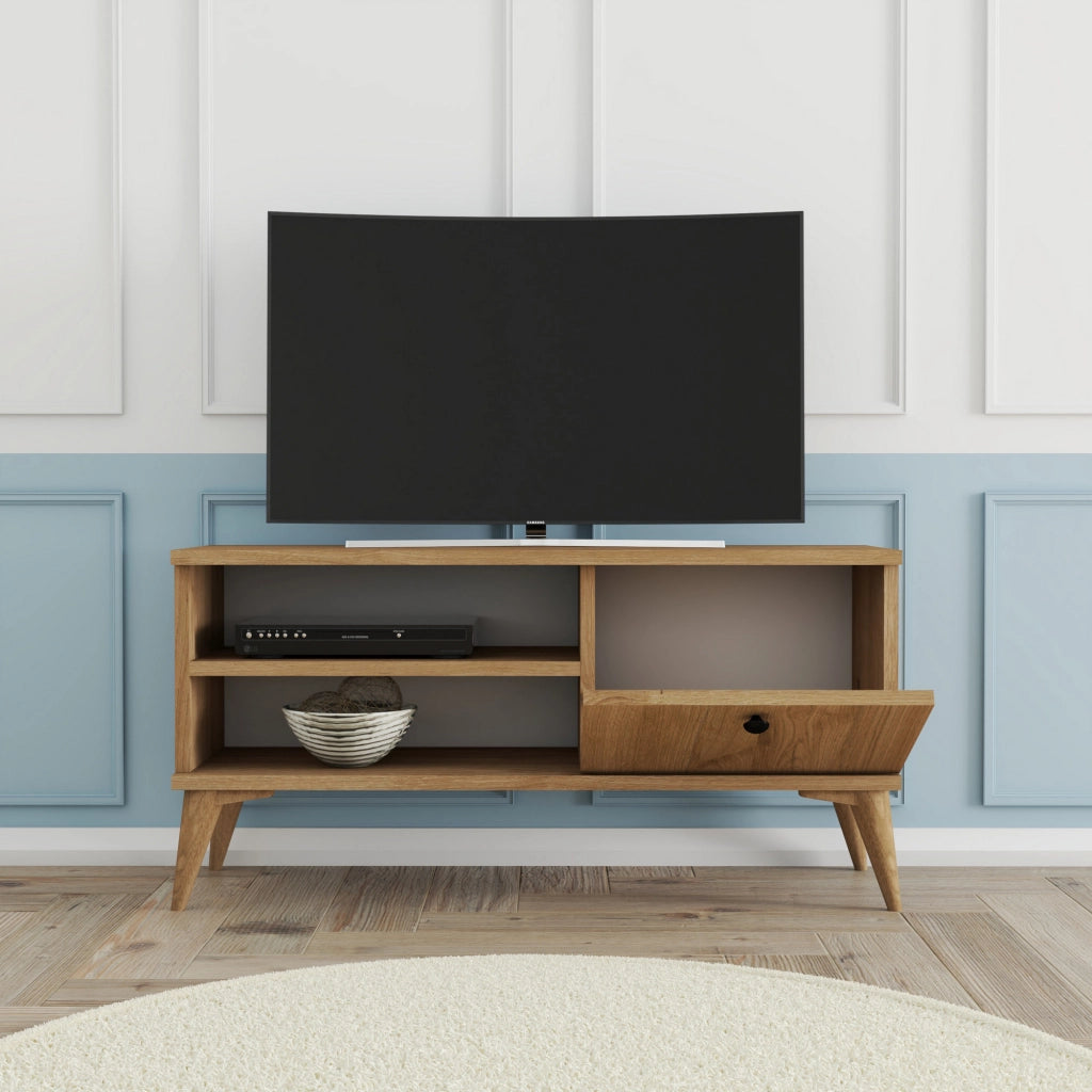Porta TV in legno "Retro" - 90 x 29 x 44 cm - Rovere