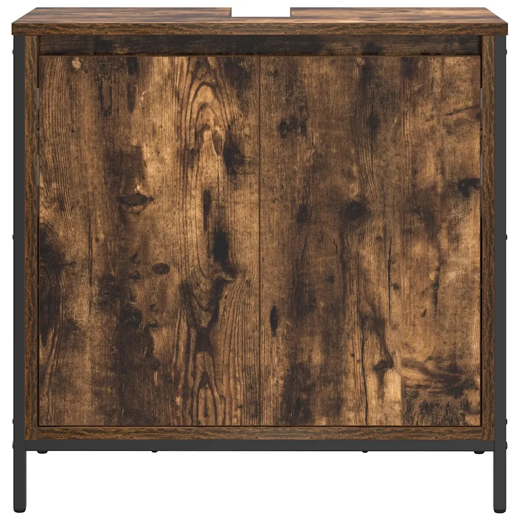 Mobile Lavabo da Bagno-Armadietto da bagno Rovere Fumo 60x34,5x60 cm