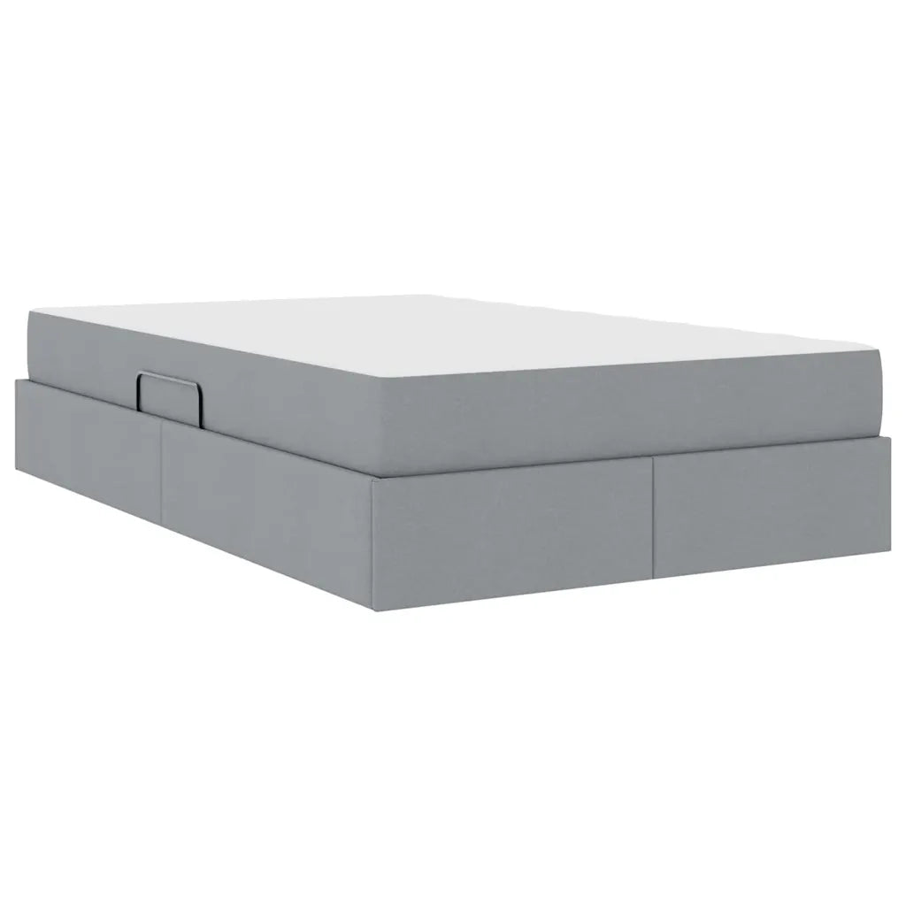 Letto con contenitore e materasso Grigio chiaro 120 x 200 cm