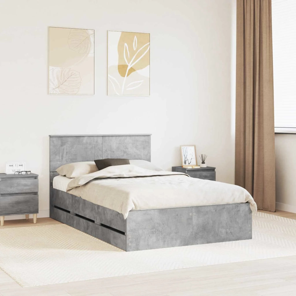 Struttura del letto con cassetto Grigio cemento 120 x 190 cm 3408001