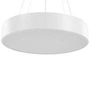Lampada a sospensione in acciaio bianco con luci a LED integrate in acrilico Anello tondo a sospensione con illuminazione moderna
