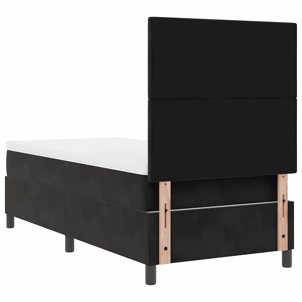 Letto a Sorgente LED con materasso Nero 80 x 200 cm Velluto 3343276