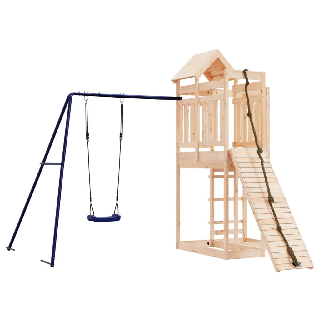 Altalene per parco giochi all'aperto scivolo altalene robuste giochi da giardino 291 x 282 x 238 cm legno di pino massiccio 02_0004763