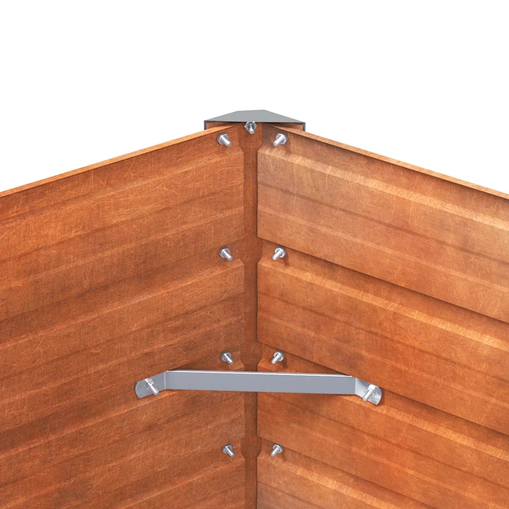Letto Rialzato da Giardino Ruggine 129x129x45 cm Acciaio Corten 151946