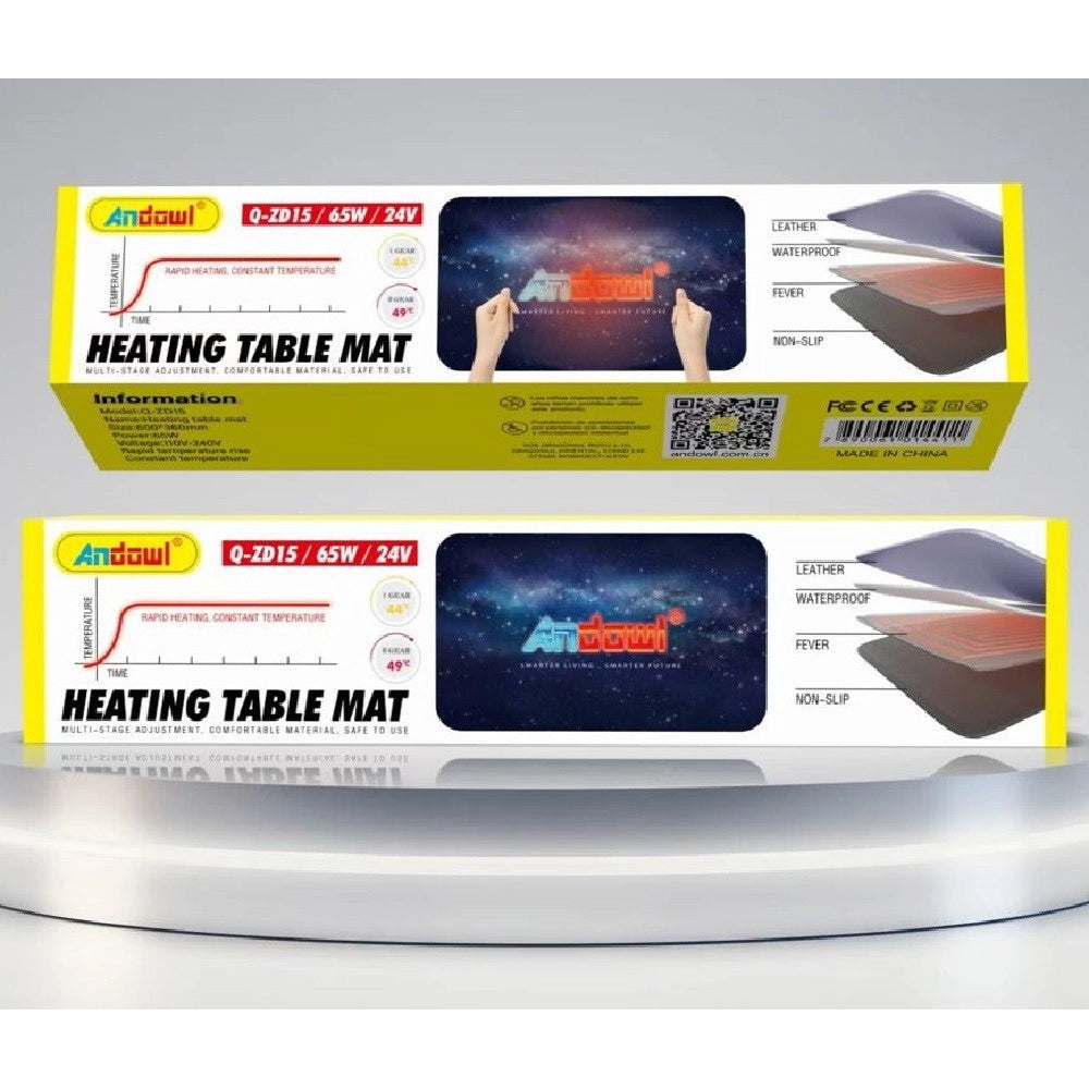 Trade Shop - Tappetino Per Mouse In Pelle Riscaldato Multistadio Q-zd15 65 W Xl 600 X 360 Mm -