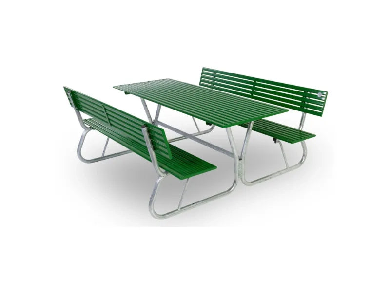 Tavolo Galapagos Giochipark acciaio zincato panche con spalliera cm190x180x81h - Galapagos
