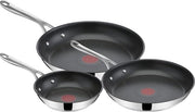 Set di pentole in acciaio inossidabile 3 pentole con sigillo di titanio e termosensore, antiaderente, profonda forma, facile da pulire, diametri 20/24/28 cm