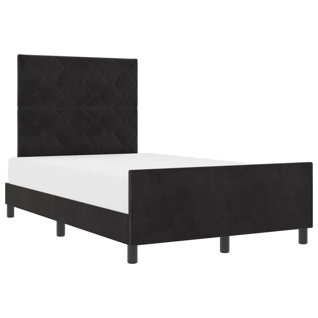 Struttura Letto Nera 120x190 cm in Velluto