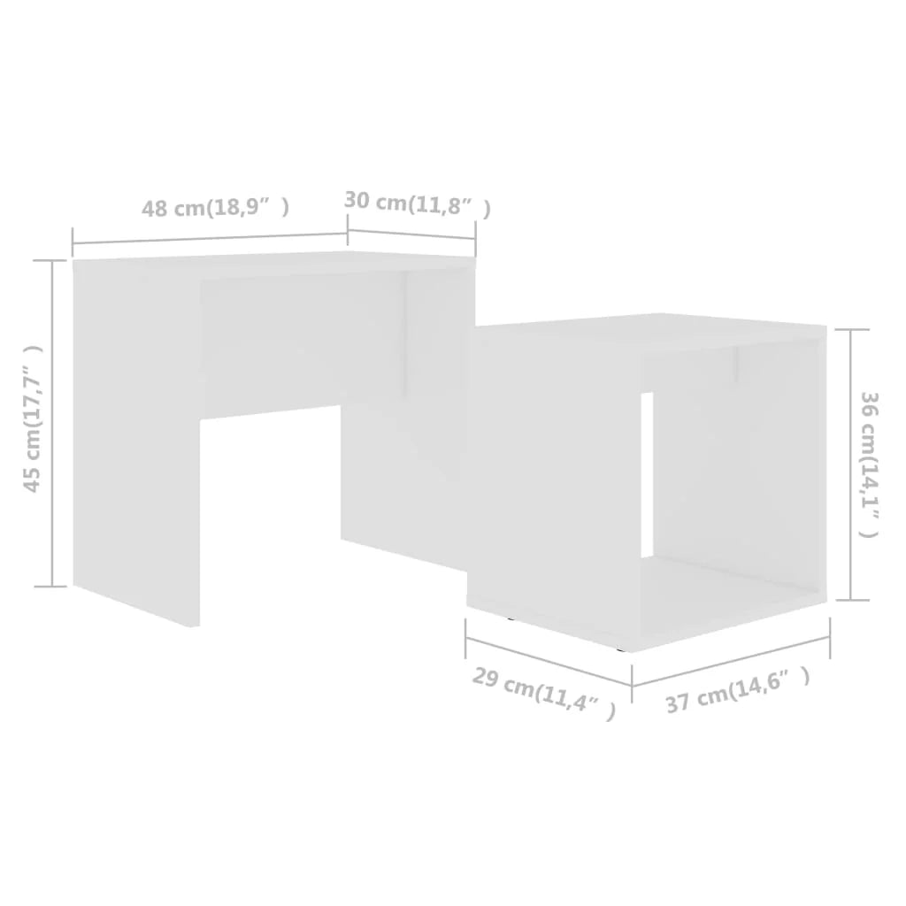 Set di tavolini da caffè 48 x 30 x 45 cm in legno ingegnerizzato bianco 02_0042103
