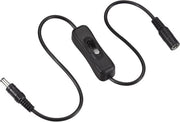 Cavo DC con interruttore e cavo di estensione - 50 cm nero - Lampada da tavolo LED - Strisce LED
